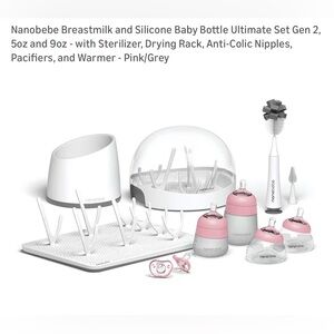 Nanobébé Ultimate Bottle Set - Pink and White